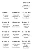 Tarjetas con títulos de casos